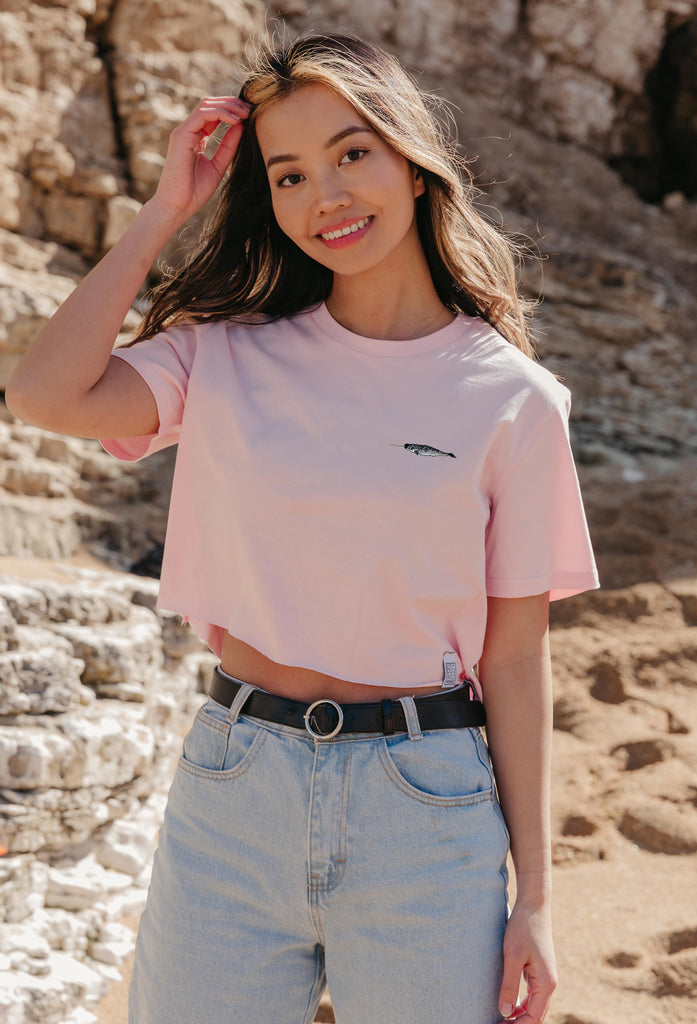 narwhal womens cropped t-shirt Big Wild Thought