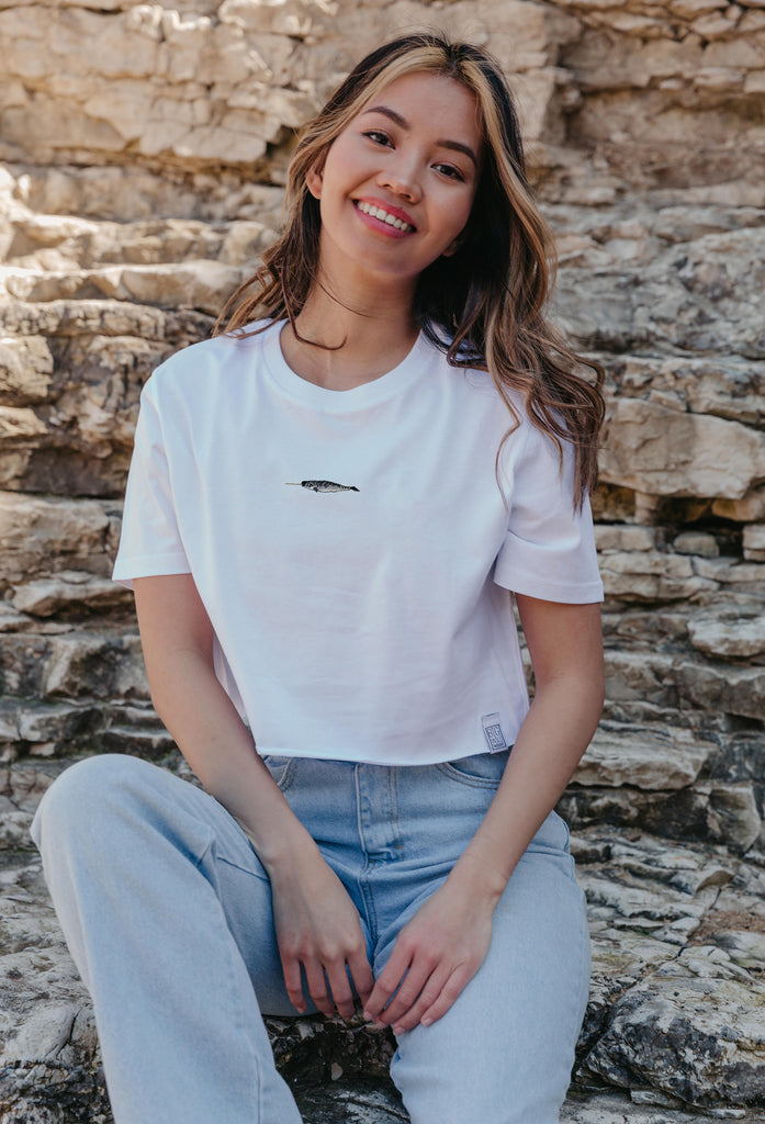 narwhal womens cropped t-shirt Big Wild Thought