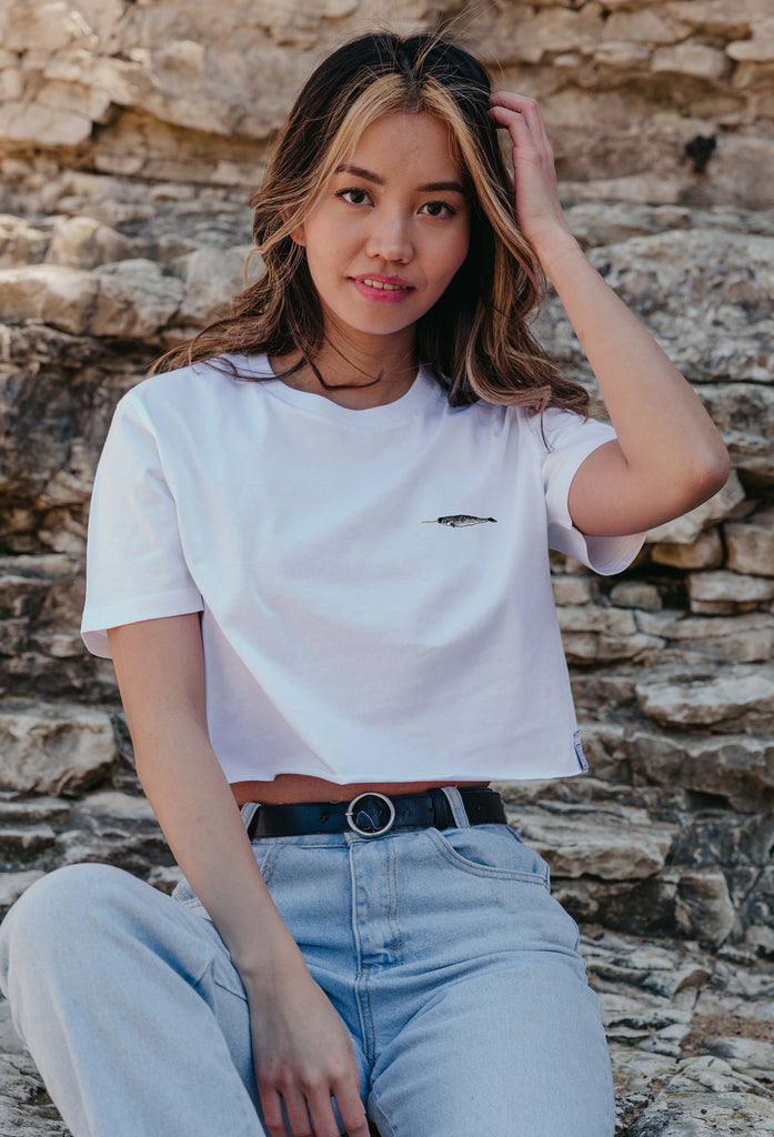 narwhal womens cropped t-shirt Big Wild Thought