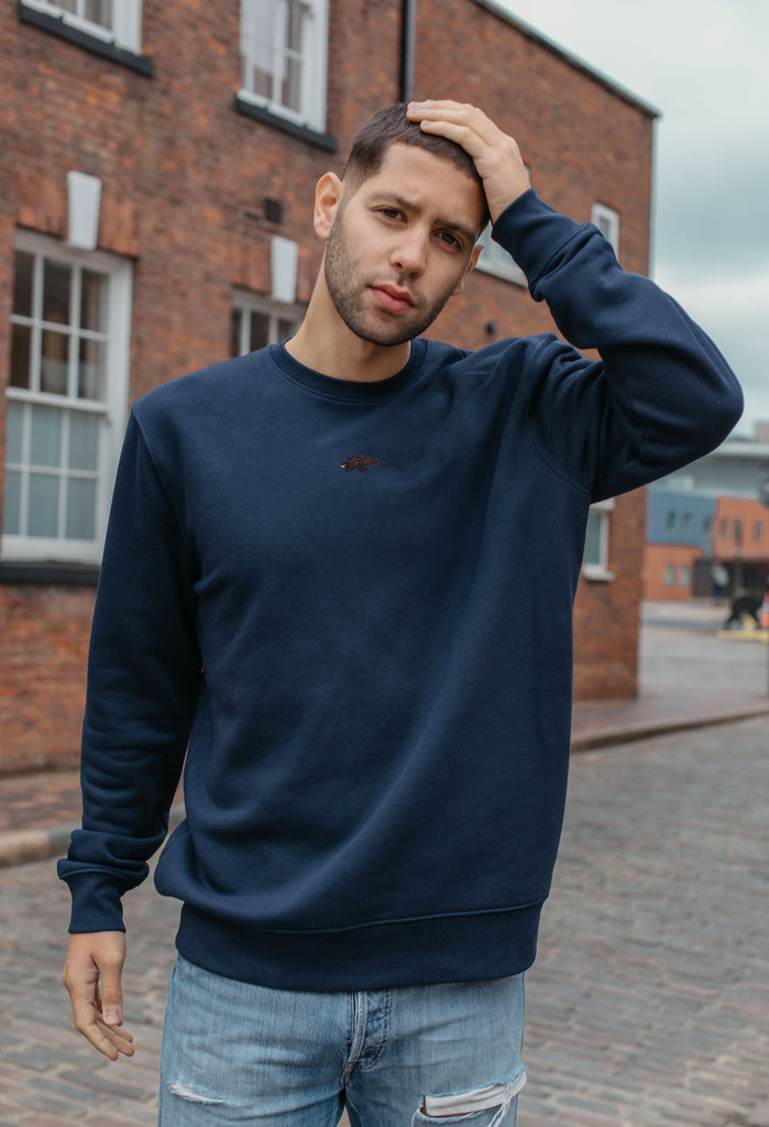 Pangolin Unisex Embroidered Organic Sustainable Sweatshirt Jumper Big Wild Thought