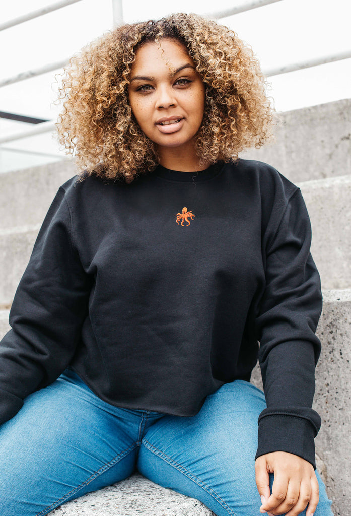 octopus womens cropped sweatshirt Big Wild Thought