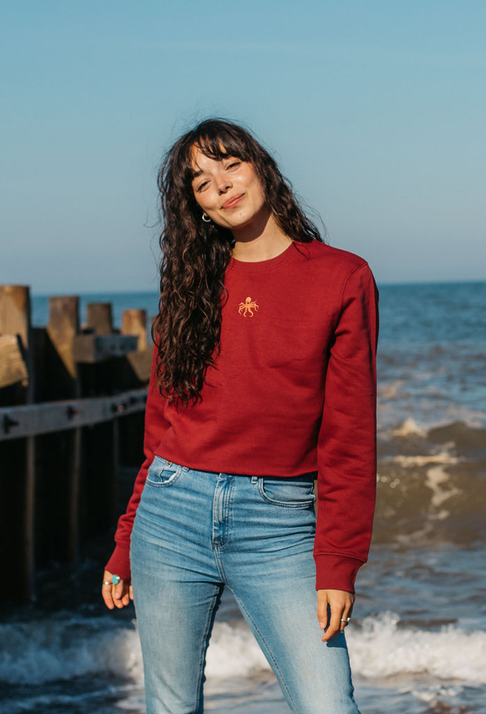 octopus womens cropped sweatshirt Big Wild Thought