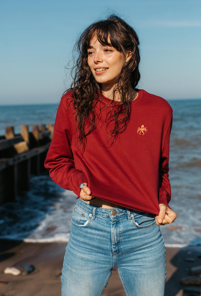 octopus womens cropped sweatshirt Big Wild Thought