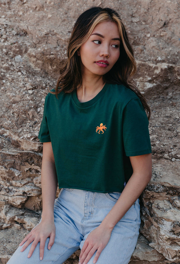 octopus womens cropped t-shirt Big Wild Thought