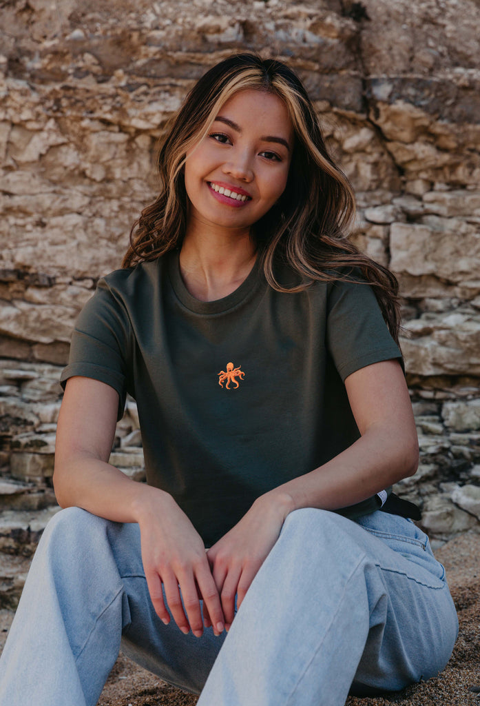 octopus womens cropped t-shirt Big Wild Thought