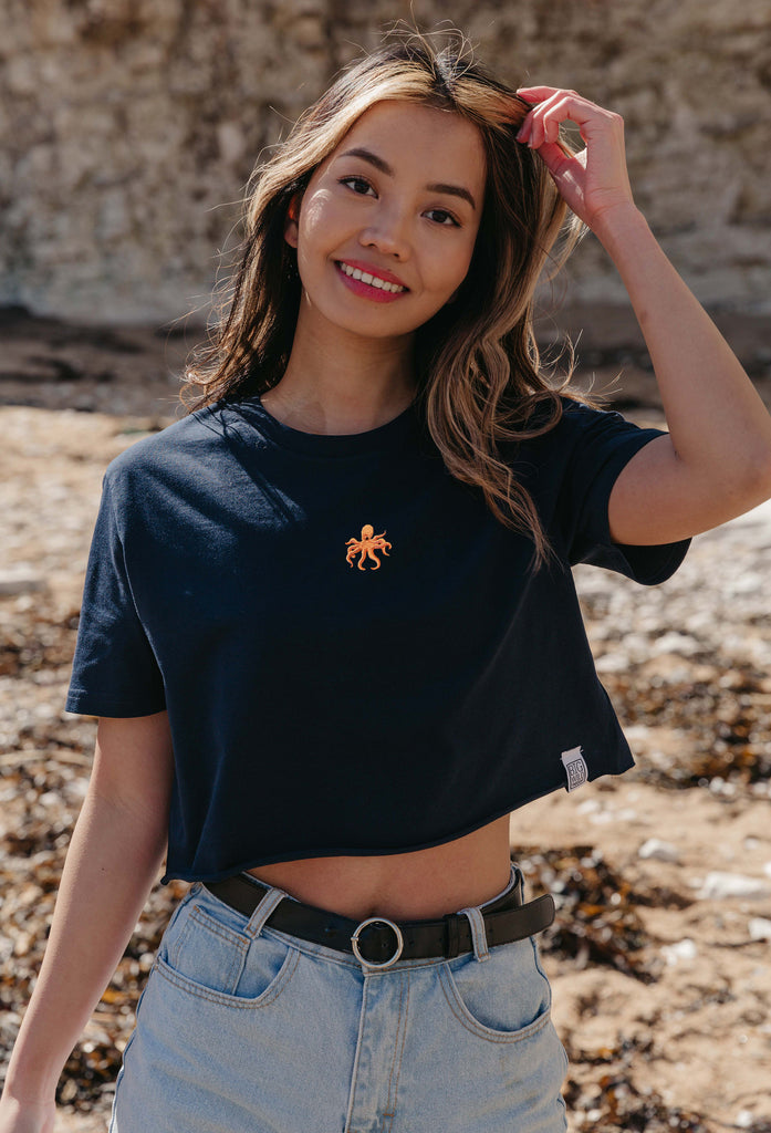 octopus womens cropped t-shirt Big Wild Thought