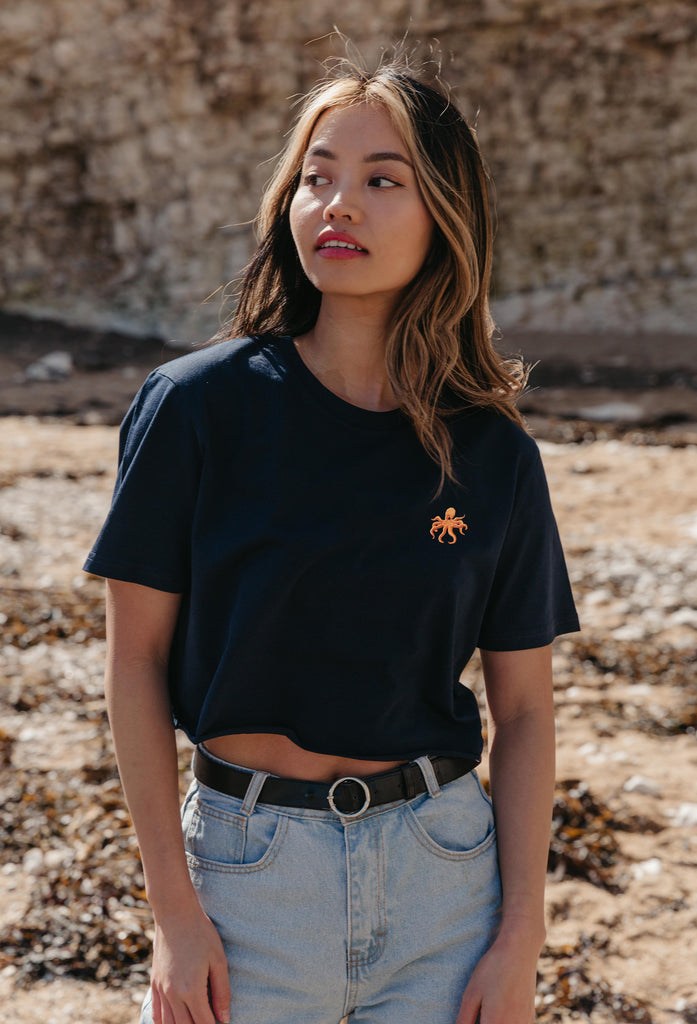 octopus womens cropped t-shirt Big Wild Thought