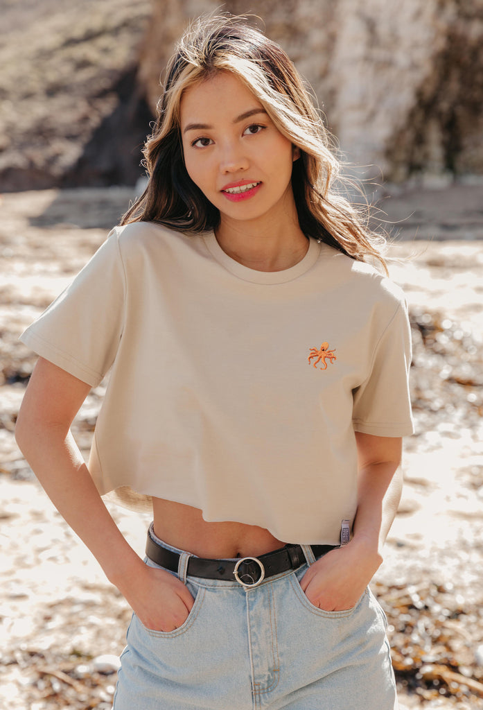 octopus womens cropped t-shirt Big Wild Thought