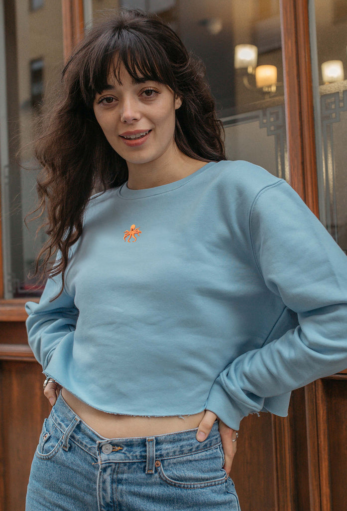 octopus womens cropped sweatshirt Big Wild Thought
