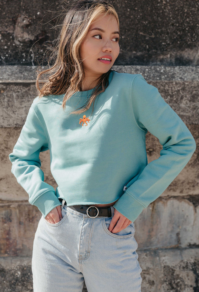 octopus womens cropped sweatshirt Big Wild Thought