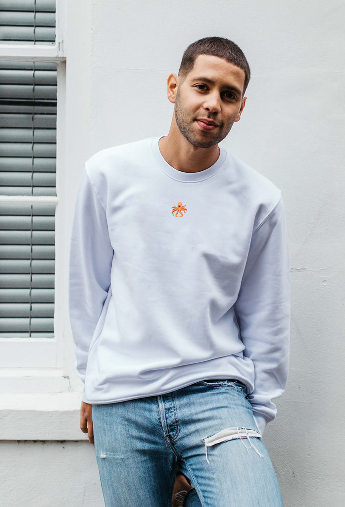 Octopus Unisex Embroidered Organic Sustainable Sweatshirt Jumper Big Wild Thought