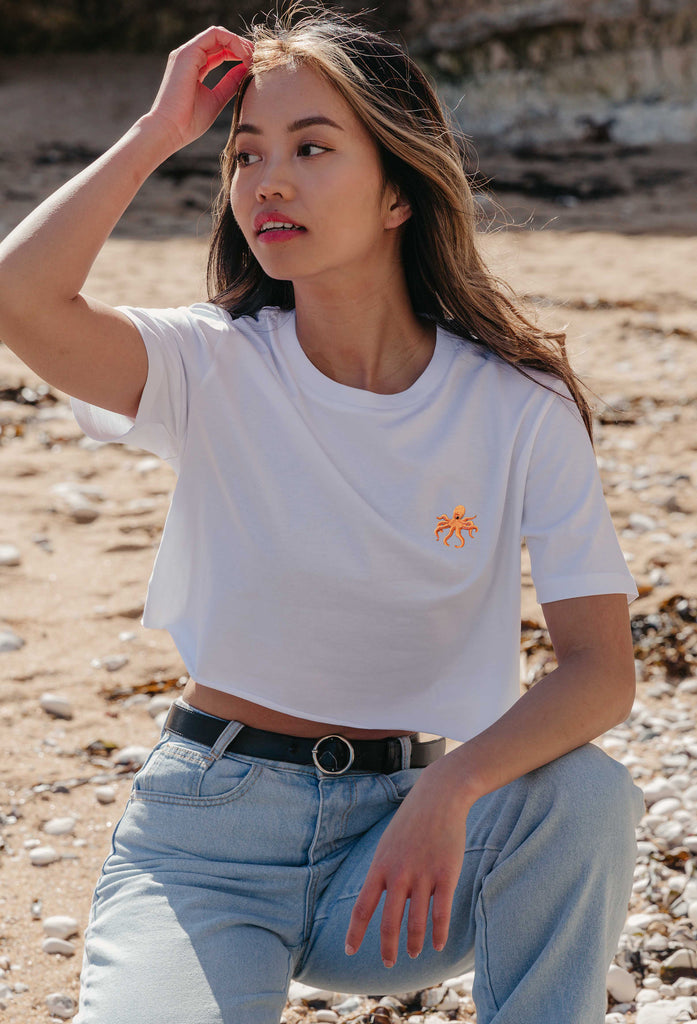 octopus womens cropped t-shirt Big Wild Thought