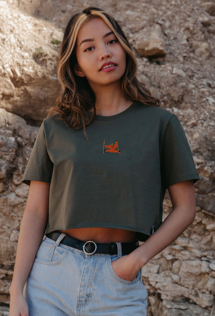 orangutan womens cropped t-shirt Big Wild Thought