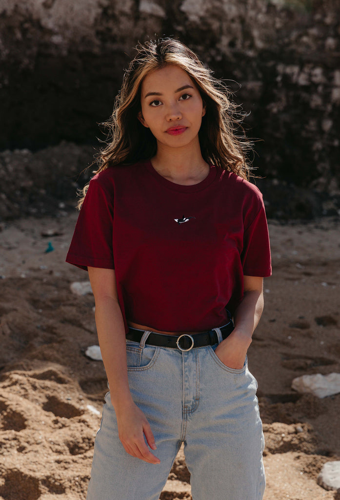 orca womens cropped t-shirt Big Wild Thought
