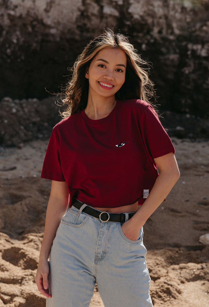 orca womens cropped t-shirt Big Wild Thought