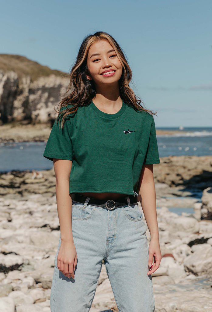 orca womens cropped t-shirt Big Wild Thought