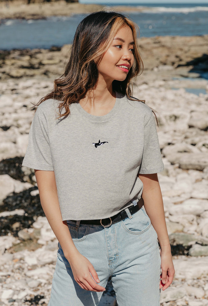 orca womens cropped t-shirt Big Wild Thought