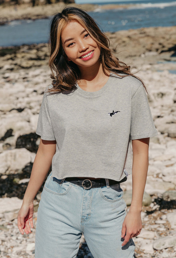 orca womens cropped t-shirt Big Wild Thought