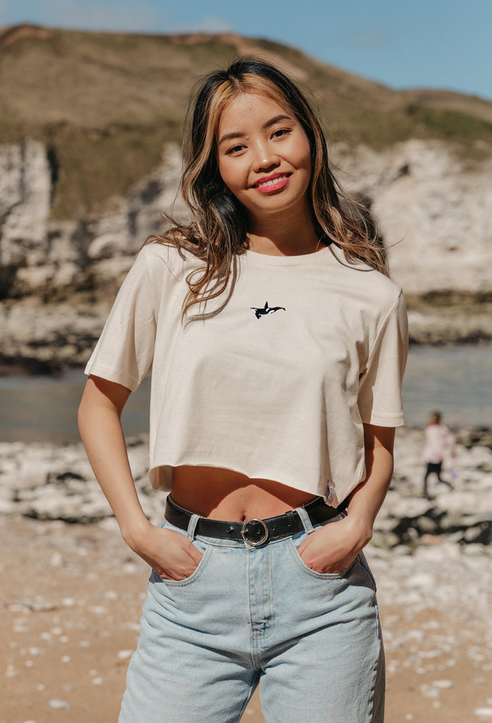 orca womens cropped t-shirt Big Wild Thought