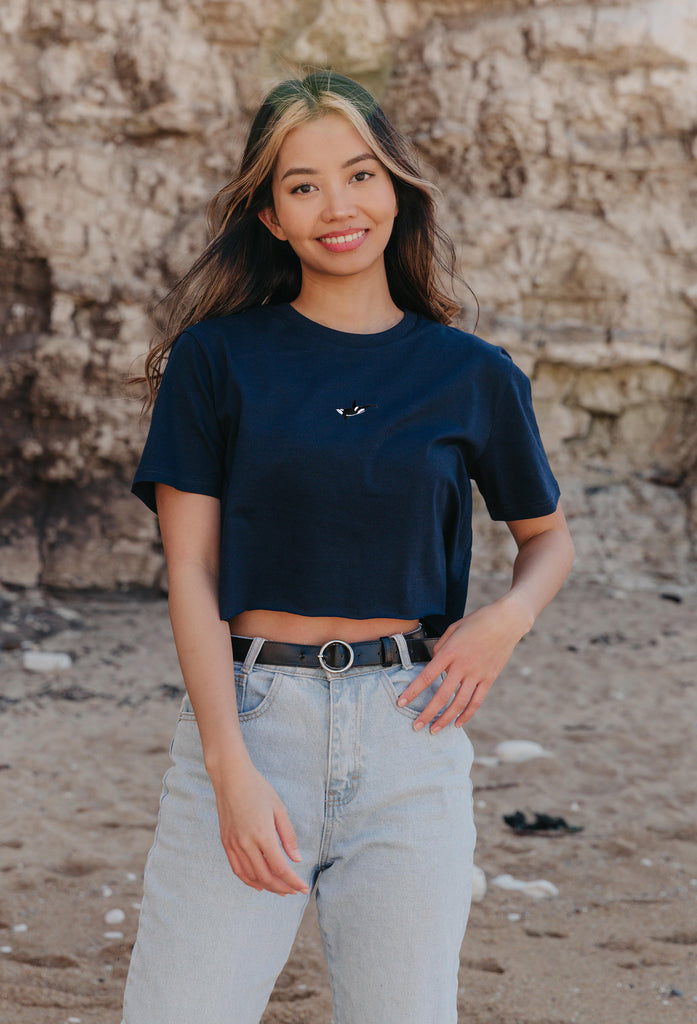orca womens cropped t-shirt Big Wild Thought