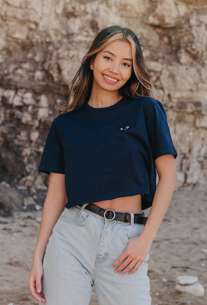 orca womens cropped t-shirt Big Wild Thought