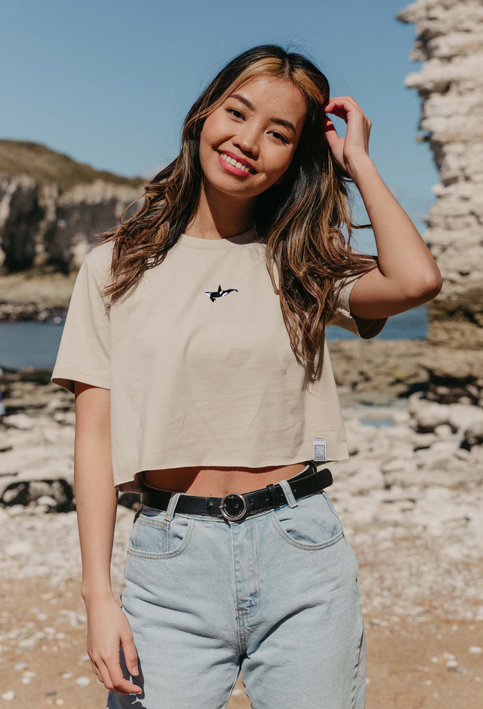 orca womens cropped t-shirt Big Wild Thought