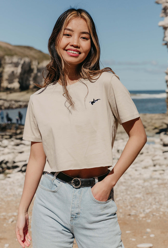 orca womens cropped t-shirt Big Wild Thought