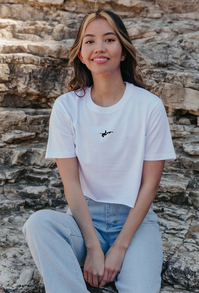 orca womens cropped t-shirt Big Wild Thought