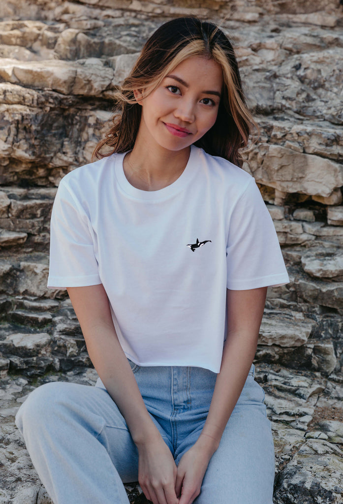 orca womens cropped t-shirt Big Wild Thought