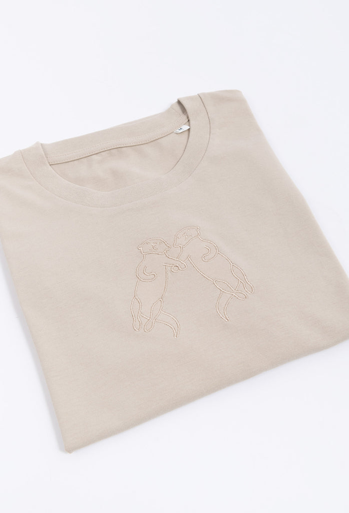 family of otters unisex cropped t-shirt Big Wild Thought