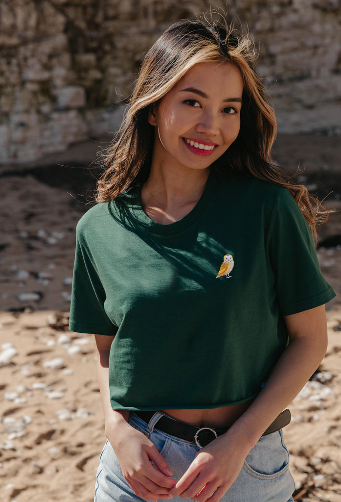 barn owl womens cropped t-shirt Big Wild Thought