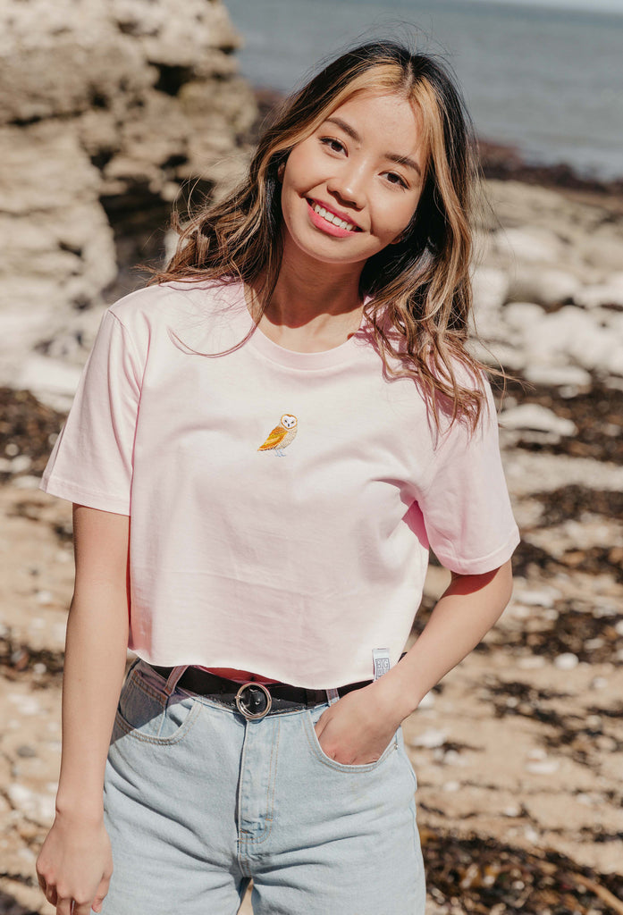 barn owl womens cropped t-shirt Big Wild Thought
