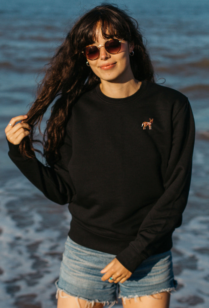 painted dog womens sweatshirt Big Wild Thought