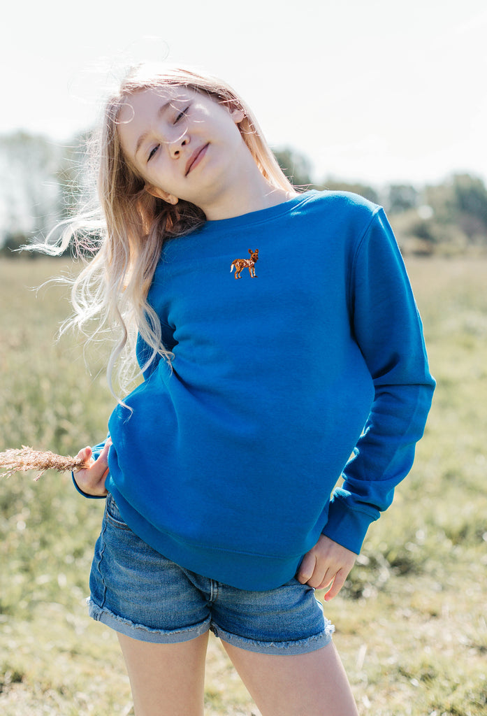painted dog childrens sweatshirt Big Wild Thought