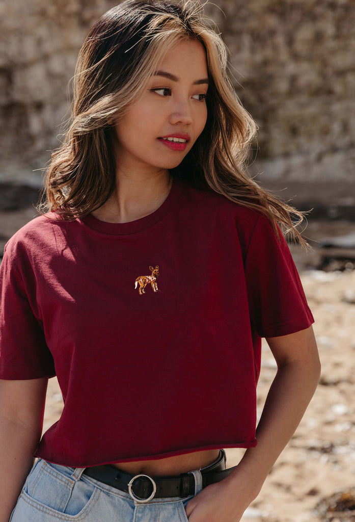 painted dog womens cropped t-shirt Big Wild Thought