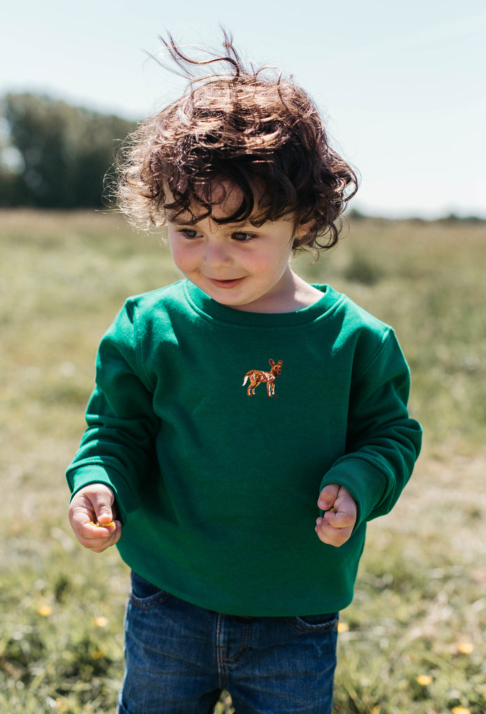 painted dog childrens sweatshirt Big Wild Thought