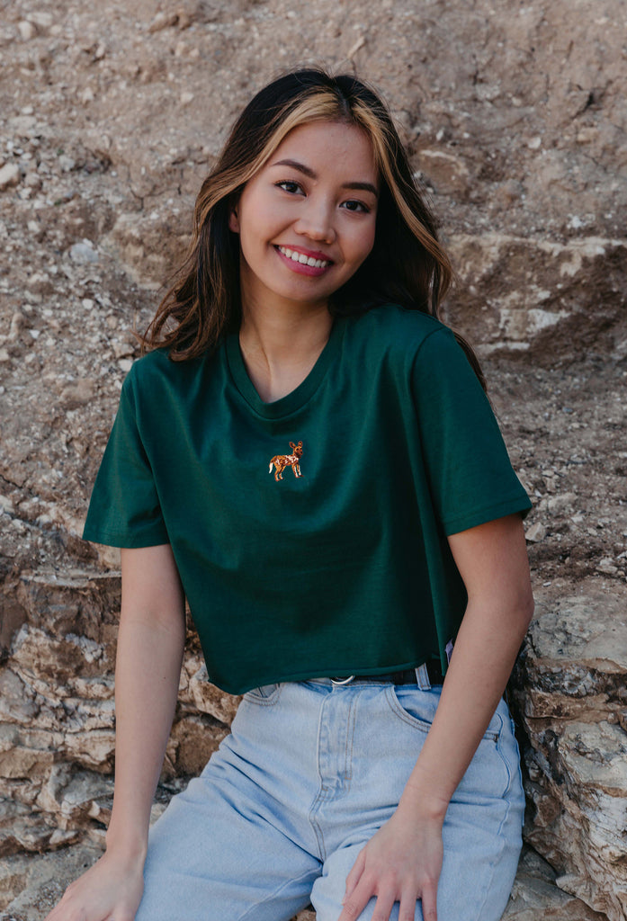 painted dog womens cropped t-shirt Big Wild Thought