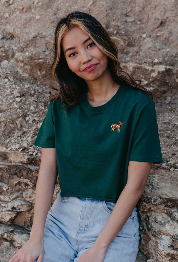 painted dog womens cropped t-shirt Big Wild Thought