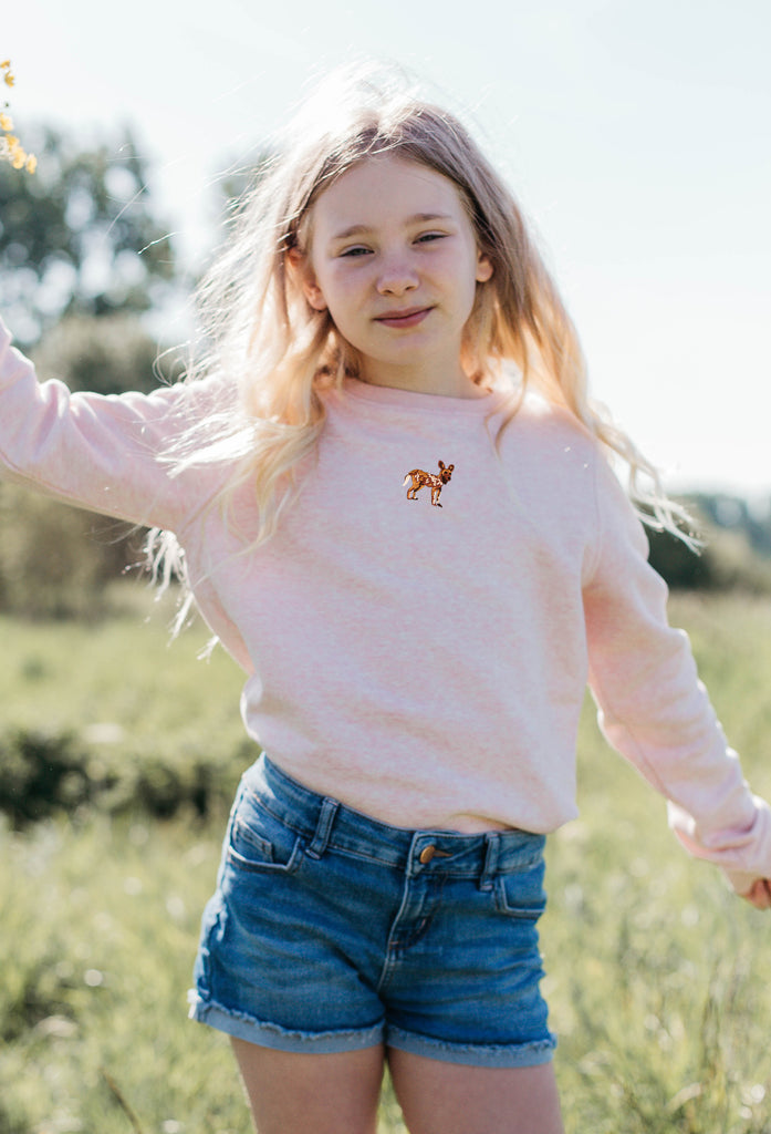 painted dog childrens sweatshirt Big Wild Thought