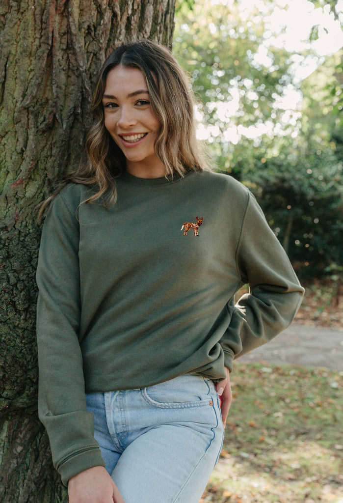 painted dog womens sweatshirt Big Wild Thought