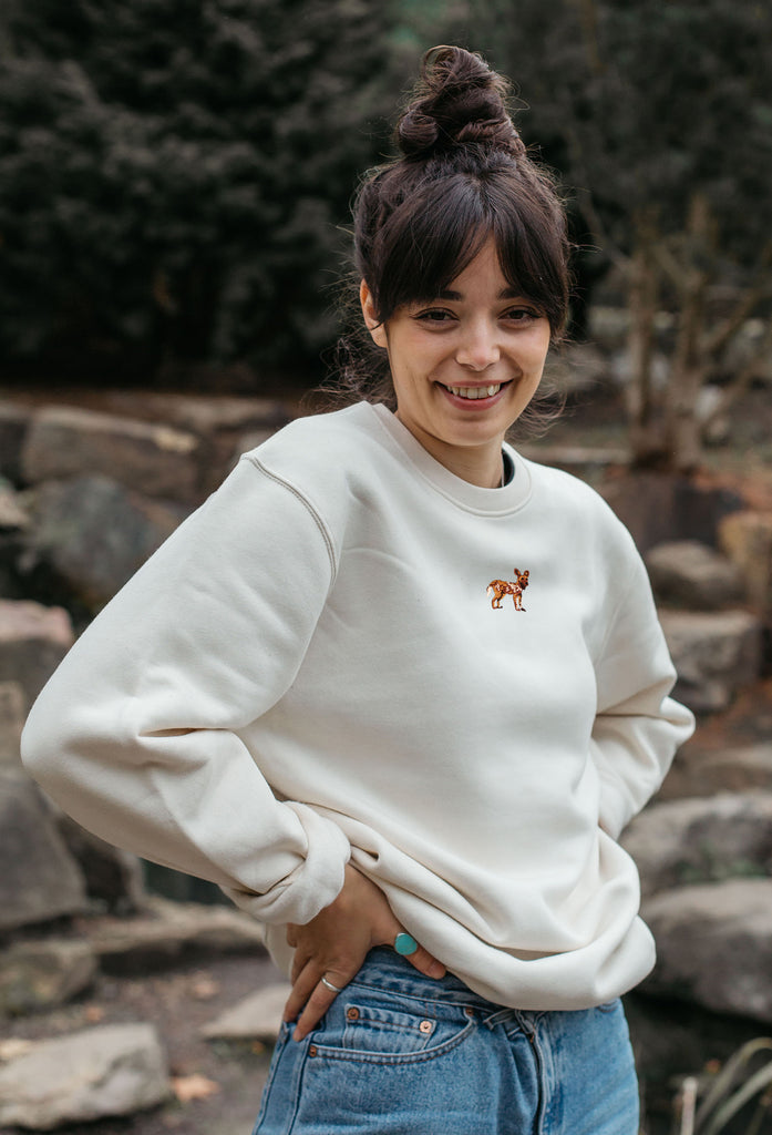 painted dog womens sweatshirt Big Wild Thought