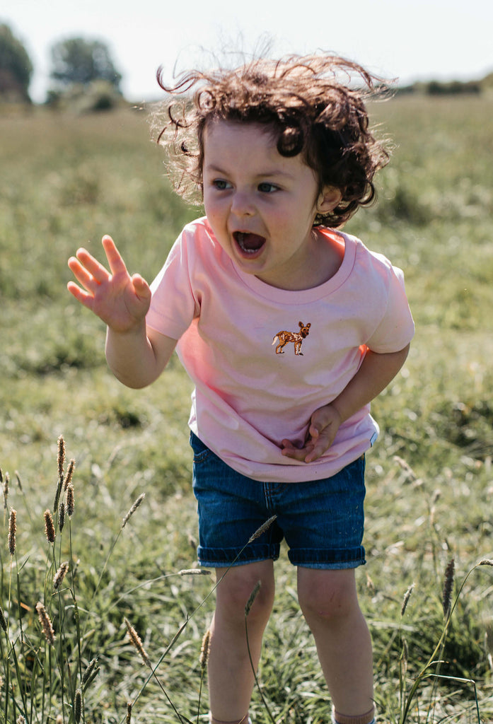painted dog childrens t-shirt Big Wild Thought