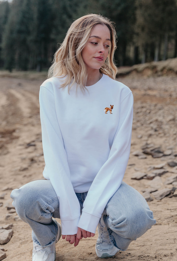 painted dog womens sweatshirt Big Wild Thought