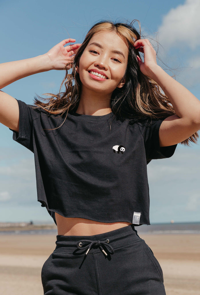 giant panda womens cropped t-shirt Big Wild Thought