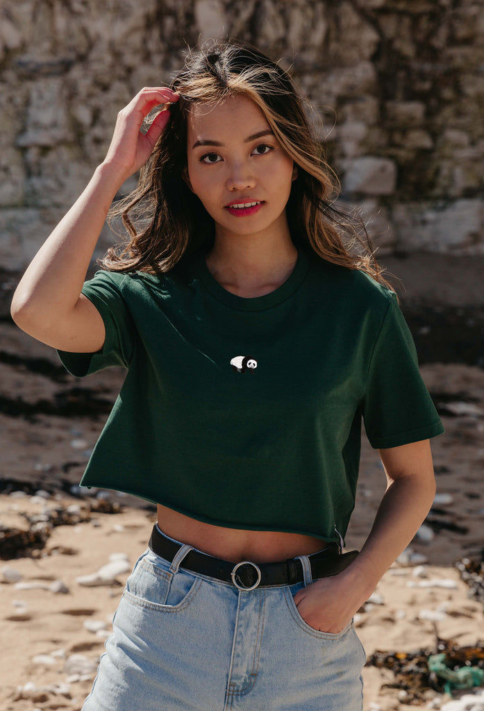 giant panda womens cropped t-shirt Big Wild Thought