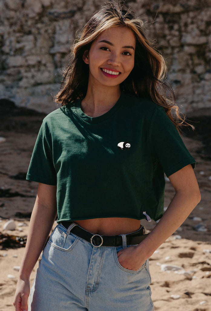 giant panda womens cropped t-shirt Big Wild Thought