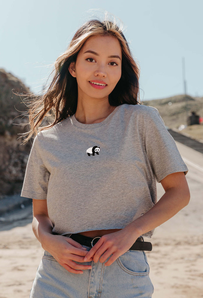 giant panda womens cropped t-shirt Big Wild Thought