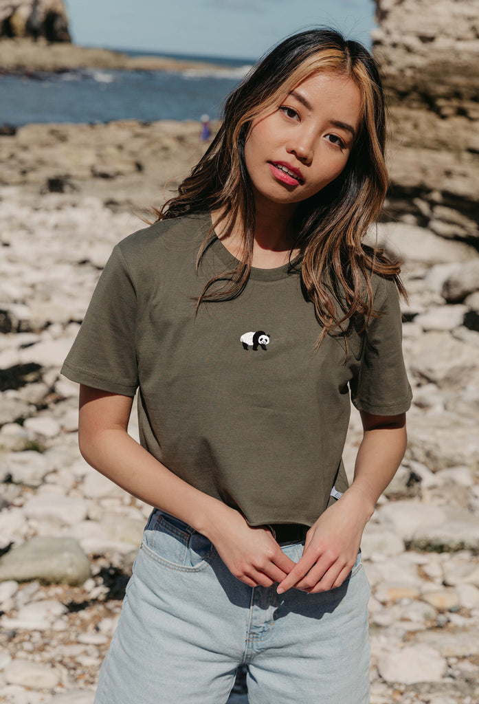 giant panda womens cropped t-shirt Big Wild Thought