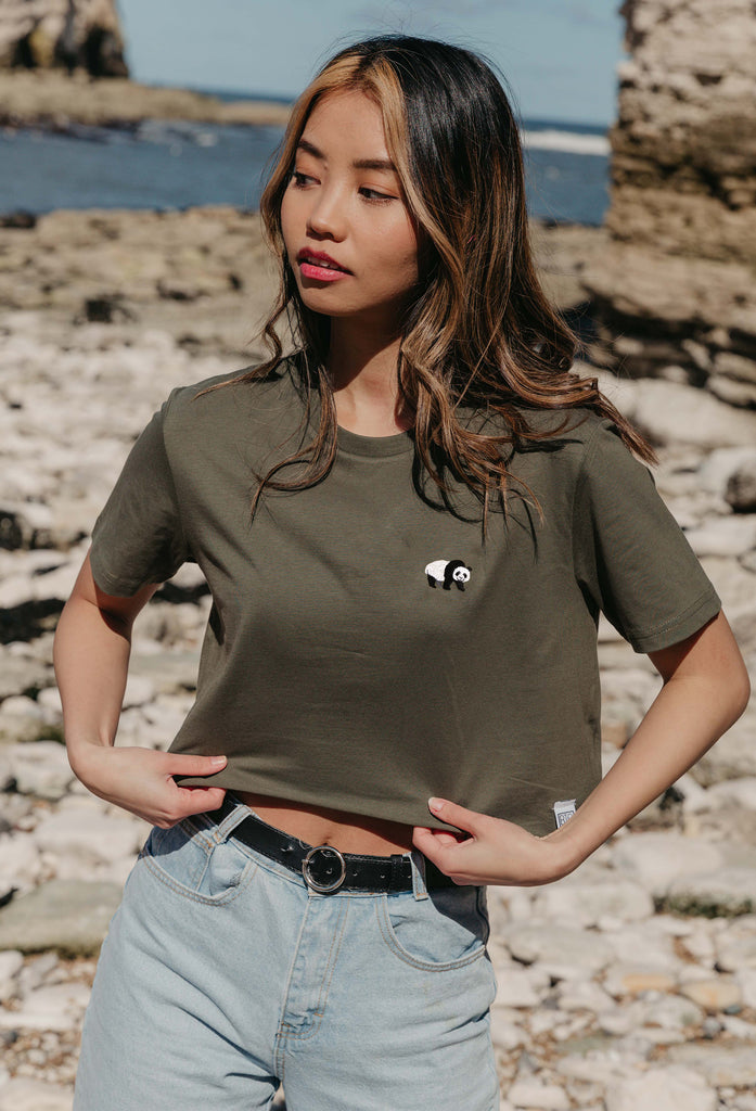 giant panda womens cropped t-shirt Big Wild Thought