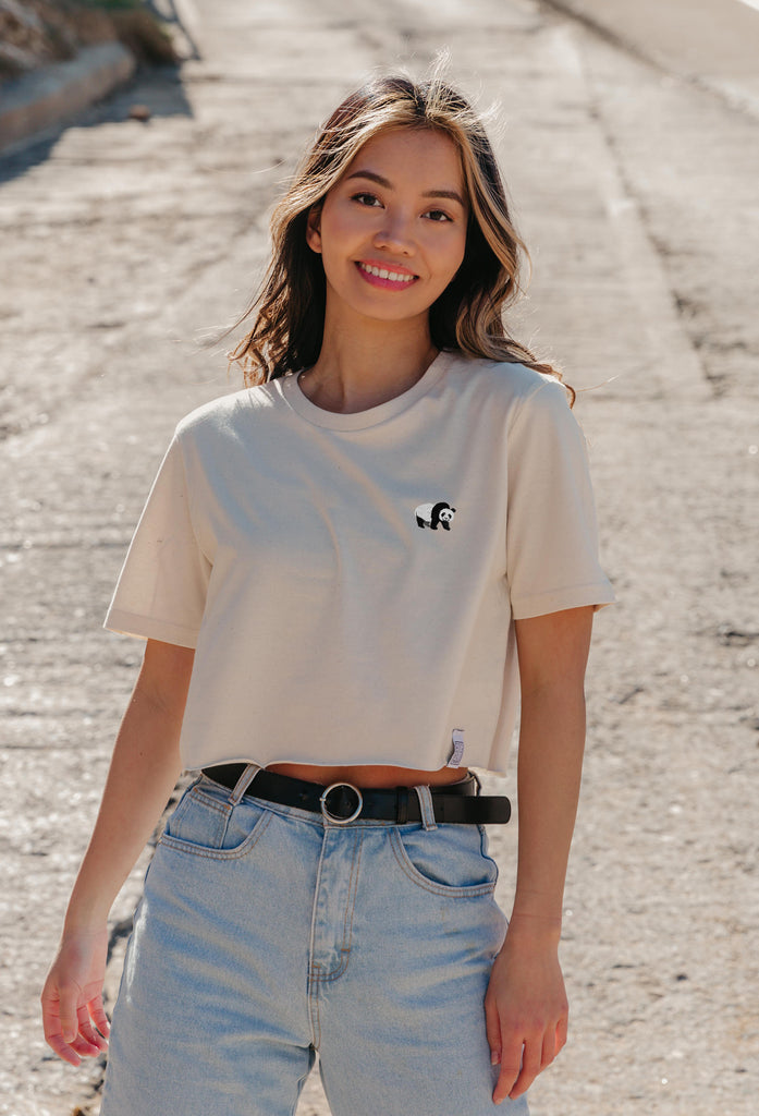 giant panda womens cropped t-shirt Big Wild Thought